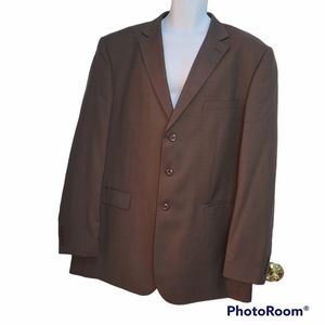 Sacari Red & Blue brown sportcoat hand tailored 50L NWOT Tall